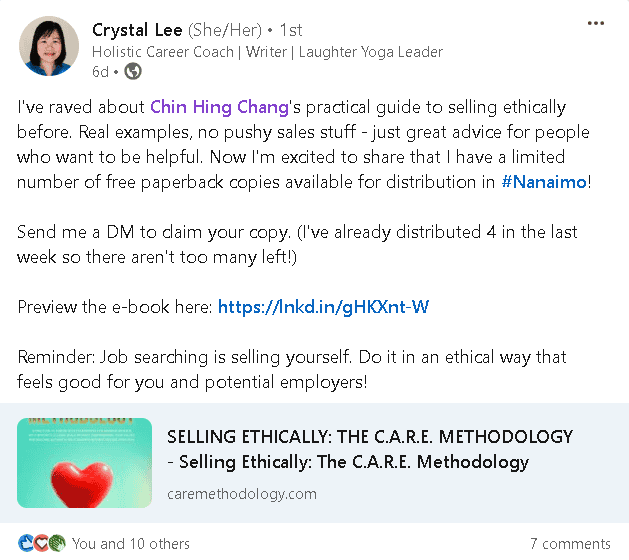 Crystal Lee - Selling Ethically: The Care Methodology Book Review